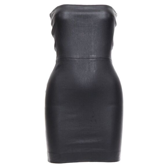 Sprwmn Genuine Leather Strapless Mini Tube Dress - Picture 1 of 6